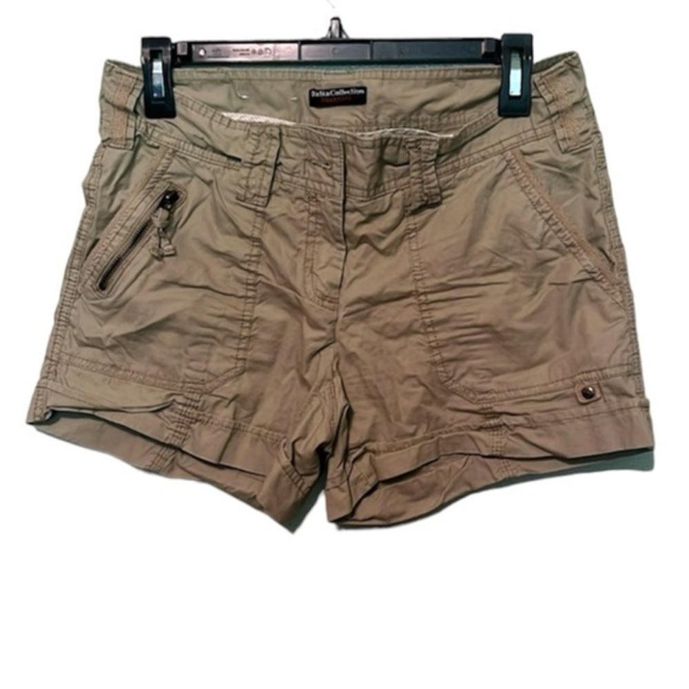 Dalia Collection Modern Fit Shorts Tan Cargo 100% Cotton, womens size 2